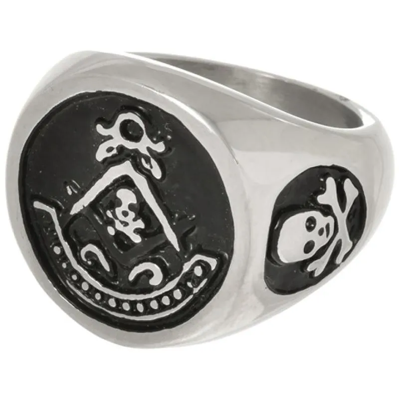 Anel Boca Santa Semijoias Rock Caveira em Aço Inox Unisex