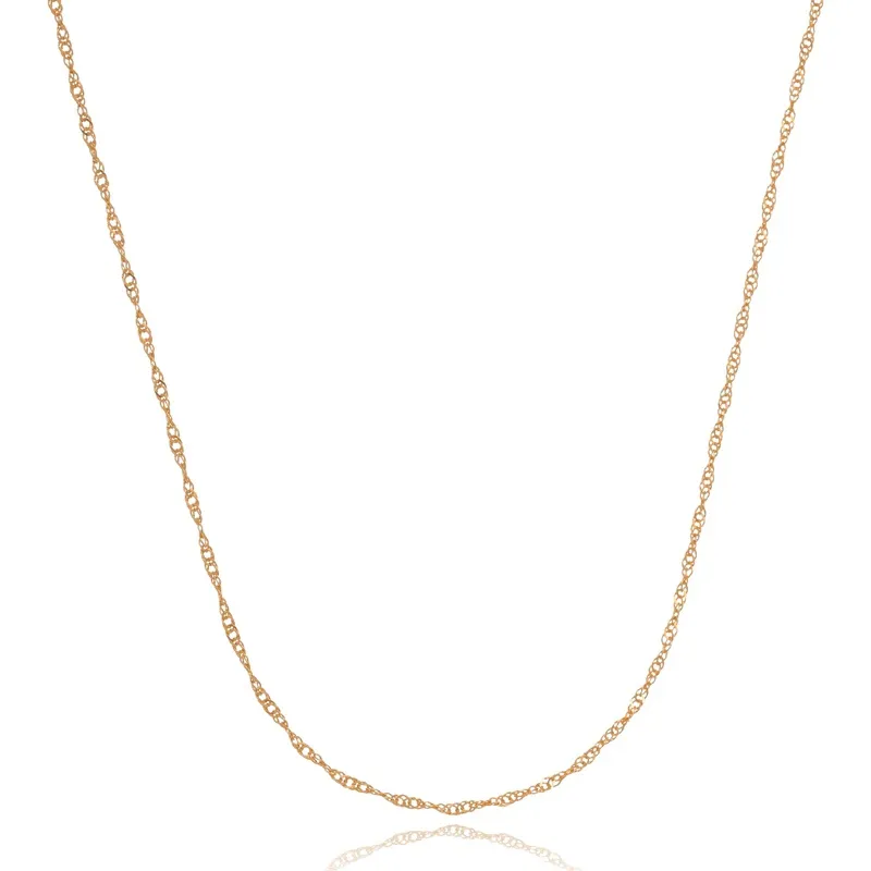 Corrente Cingapura em Semijoia Banhada em Ouro Rosê 18k 40cm