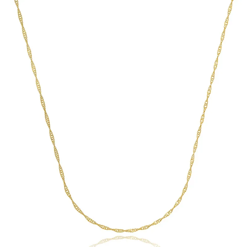 Corrente Cingapura em Semijoia 18k Ouro Amarelo 50cm