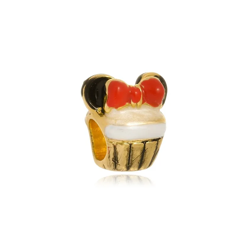 Berloque Boca Santa Semijoias Cup Cake Minnie Ouro Amarelo