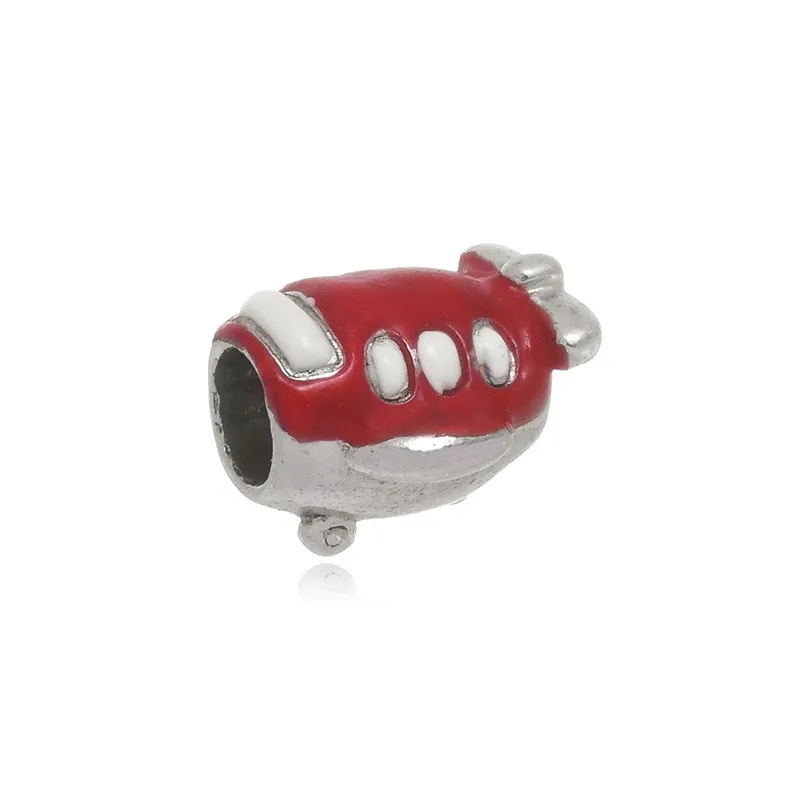 Berloque Boca Santa Semijoias Avião Vermelho Ouro Branco