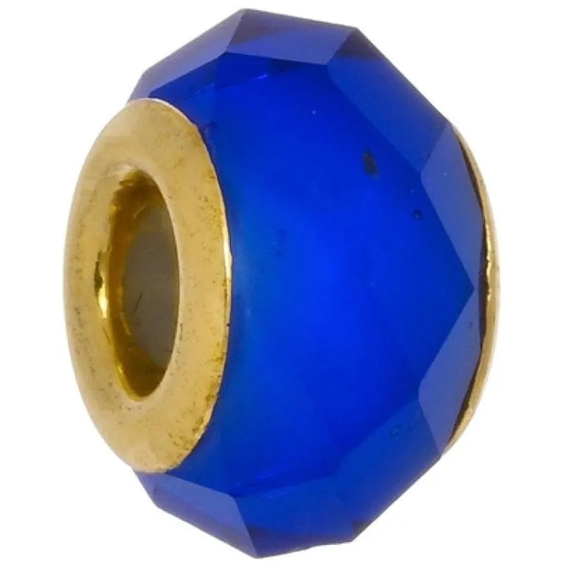 Berloque Boca Santa Semijoias Cristal Azul Anil Ouro Amare