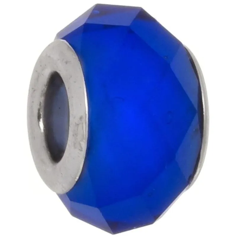 Berloque Boca Santa Semijoias Cristal Azul Anil Ouro Branc