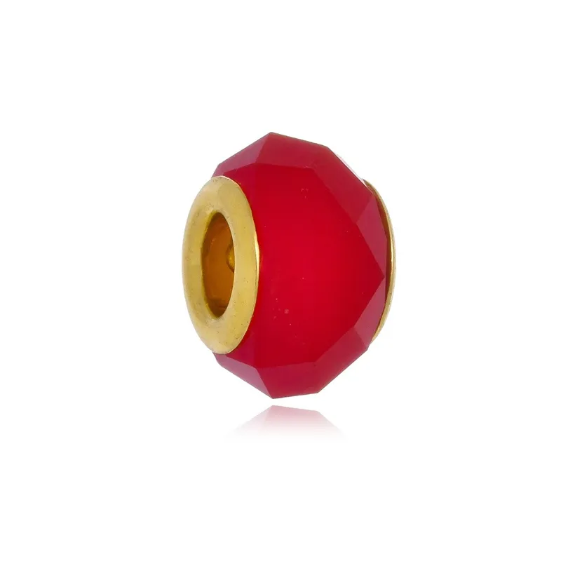 Berloque Boca Santa Semijoias Cristal Vermelho Ouro Amarel