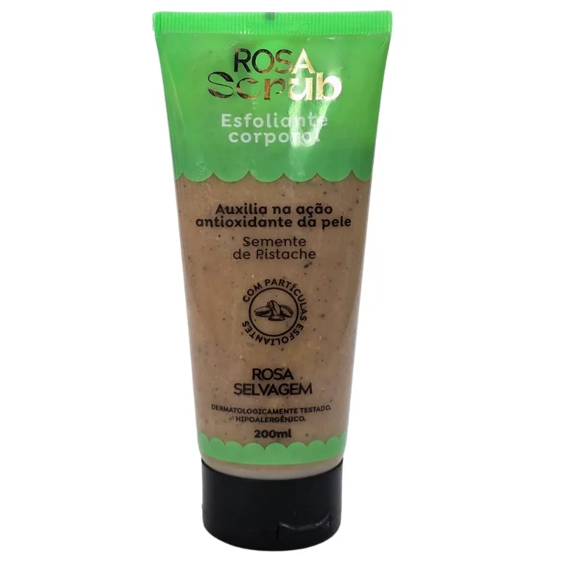 Esfoliante Corporal Vegano Rosa Selvagem Semente De Pistache 200ml