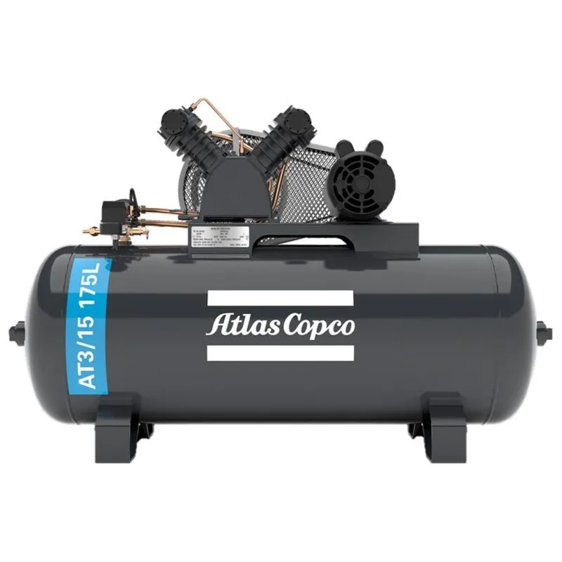Compressor Atlas Copco At 3 15 175 Litros 140 Libras 3 cv Trifásico Ip21