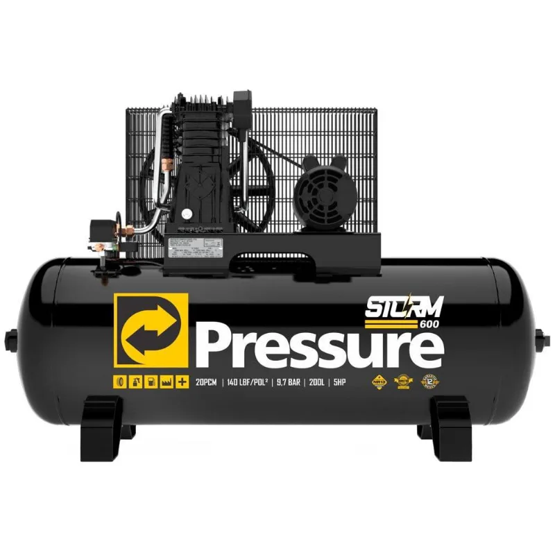 Compressor de Ar Storm 600 Trifásico 20 Pés 200 Litros 220/3