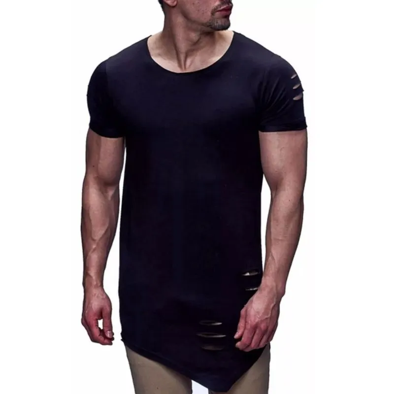 Camisa Rasgada Destroyd Destroida Longline Oversized Bico X