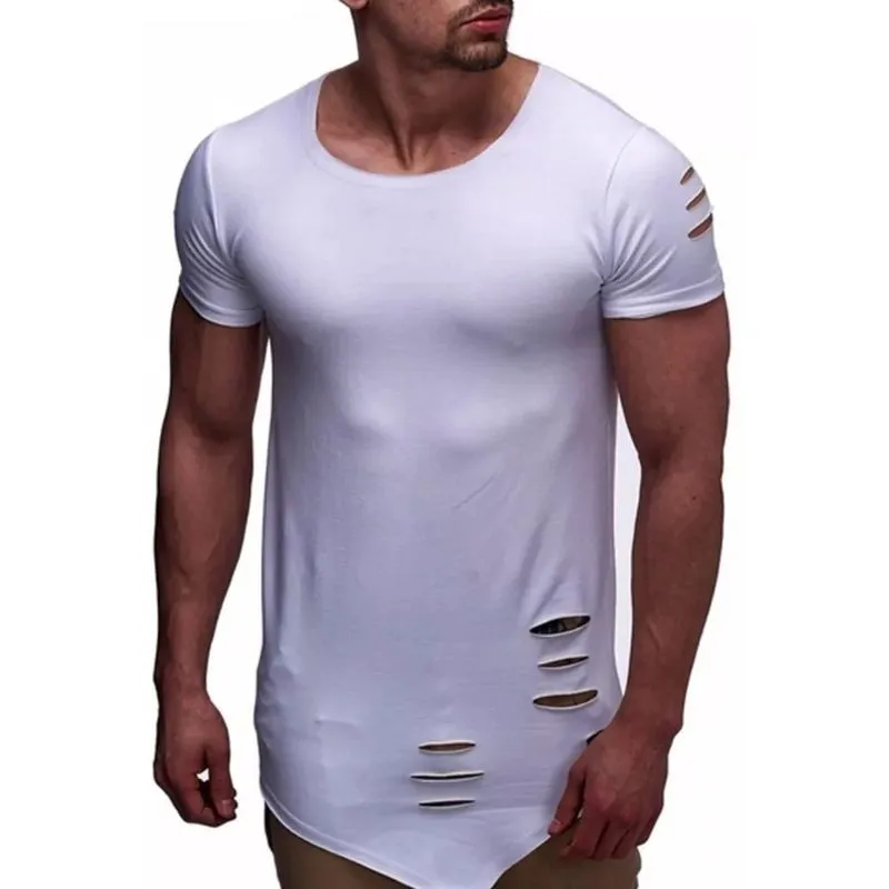 Camisa Rasgada Destroyd Destroida Longline Oversized Bico X