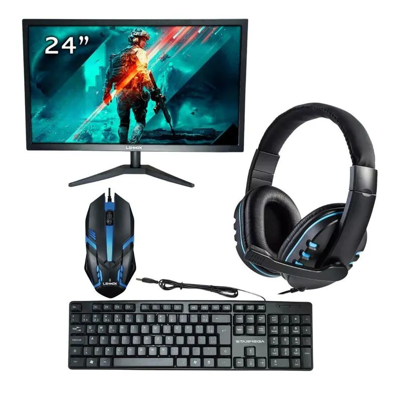 Kit 1 Monitor Led Full Hd 60hz Mais Mouse Periféricos Kit 2
