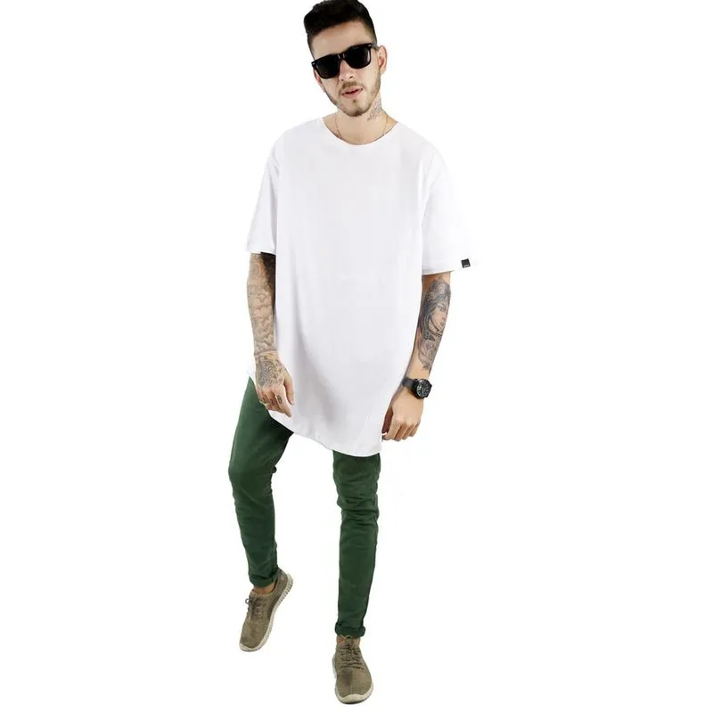 Camiseta Oversized Longline Blusão Swag Camisa 100% Algodão