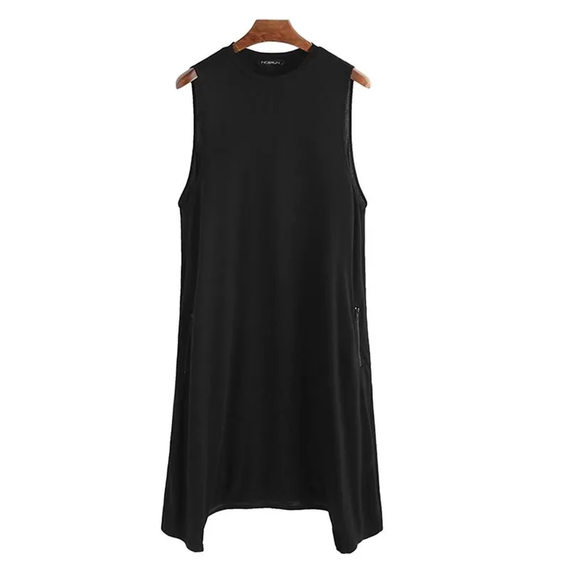 Vestido Regata Unissex Zíper Lateral E Bolso 100% Algodão