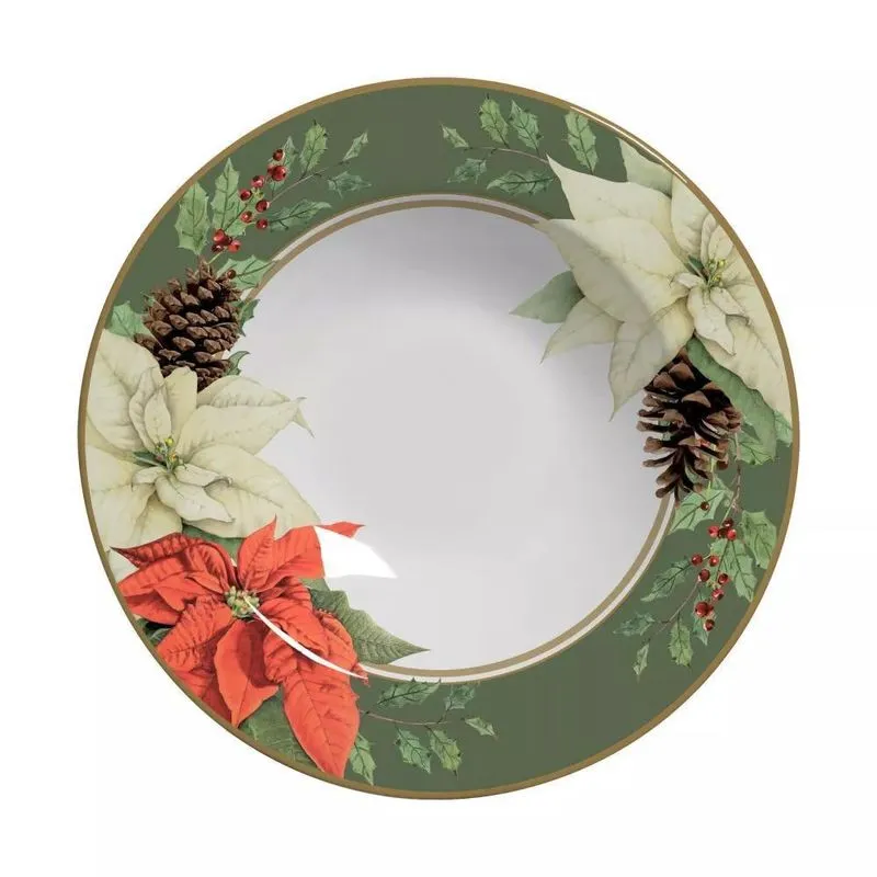 Conjunto 6 Pratos Fundo Mariah Verde Alleanza 25cm Cerâmica