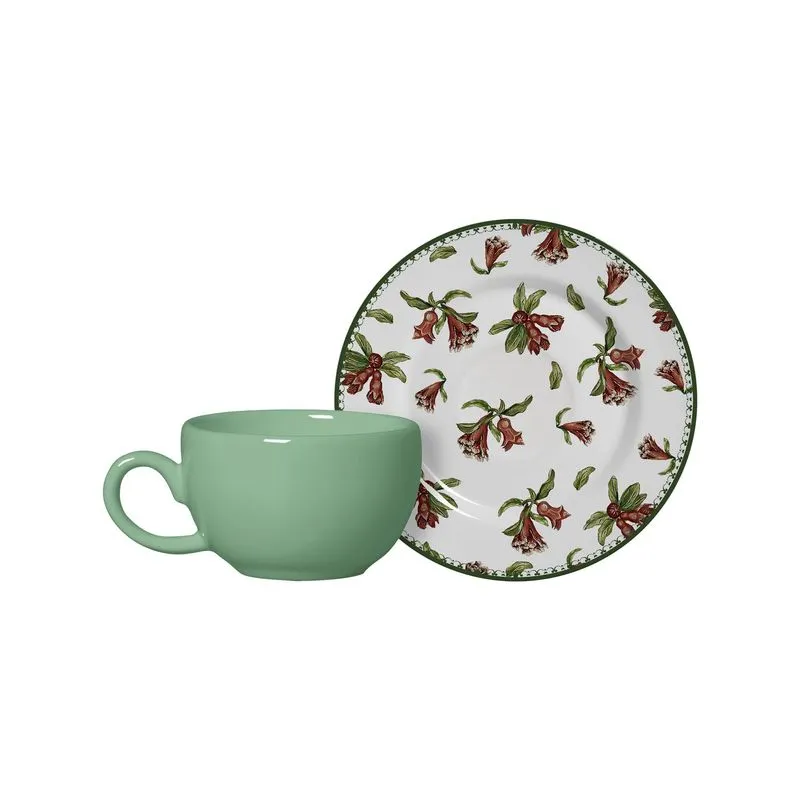 Conjunto Com 6 Xícaras De Café Com Pires Romã 85 Ml