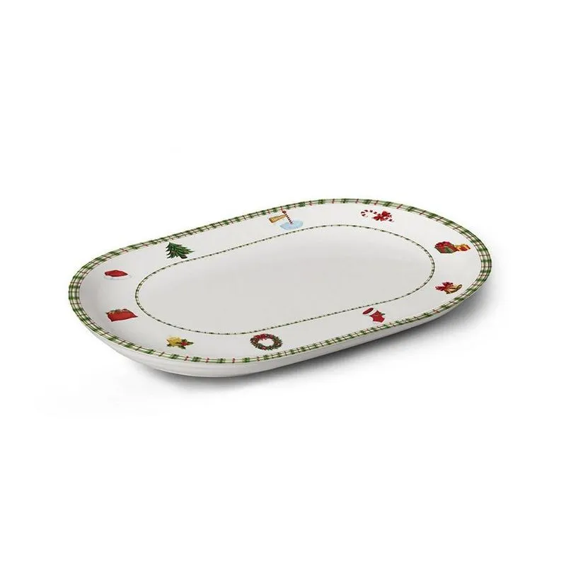 Travessa Jingle Bells 34cm Cerâmica Alleanza