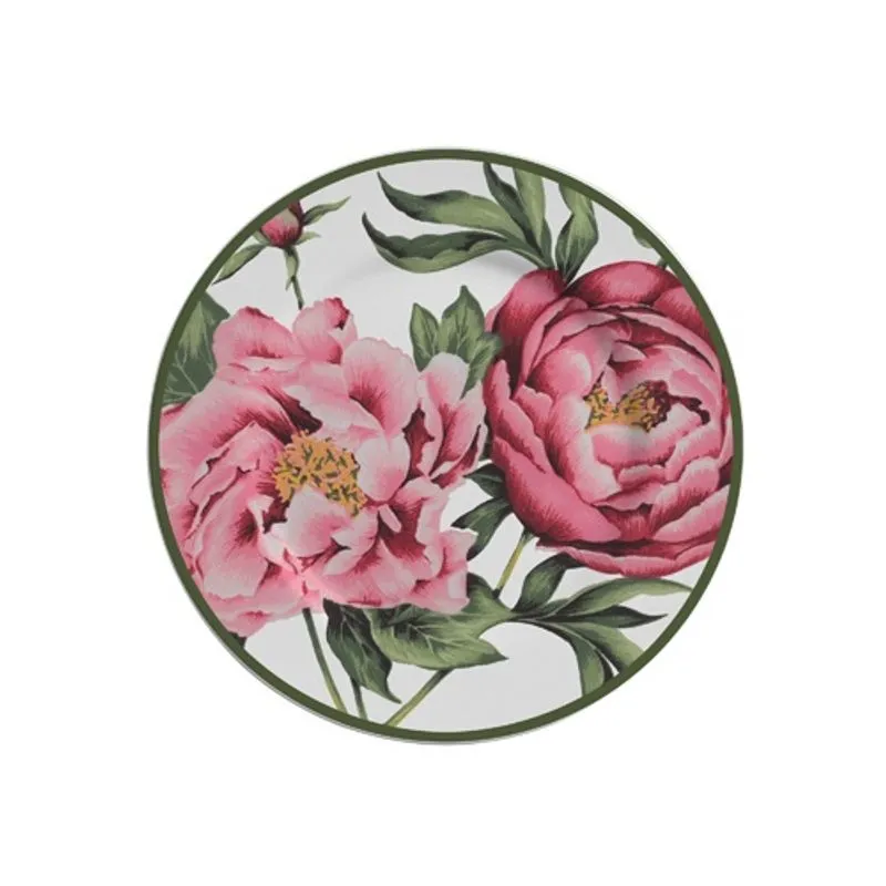 Prato ceramica sobremesa peony rose plus - unitário