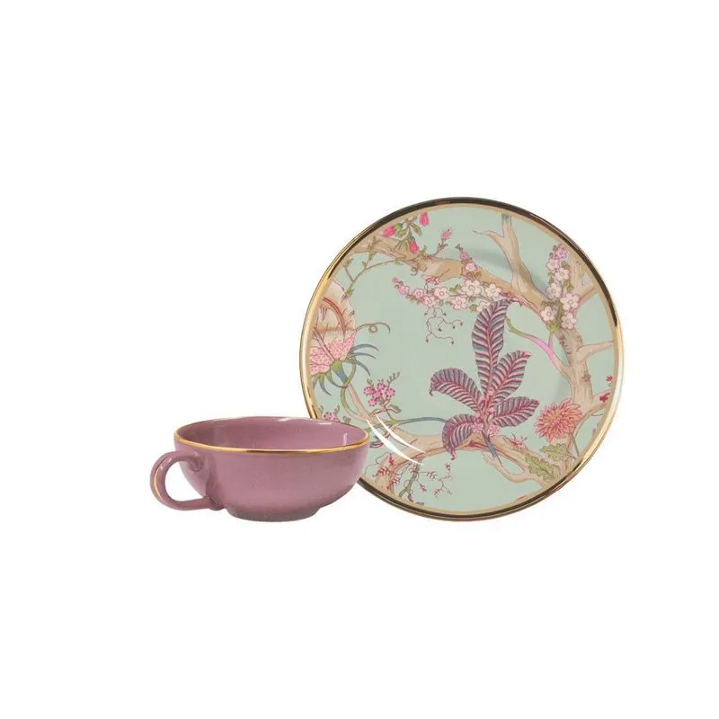 Conjunto De Xícara De Café + Píres Neomint Flowers