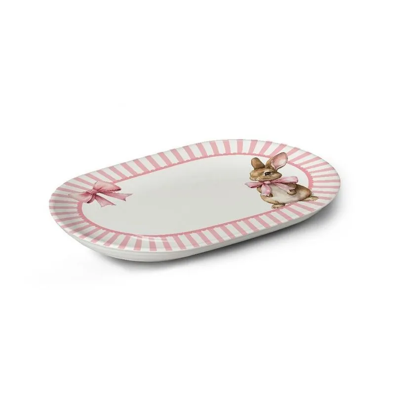Travessa Média 34 Cm Páscoa Lacos De Pascoa Rosa Alleanza Un