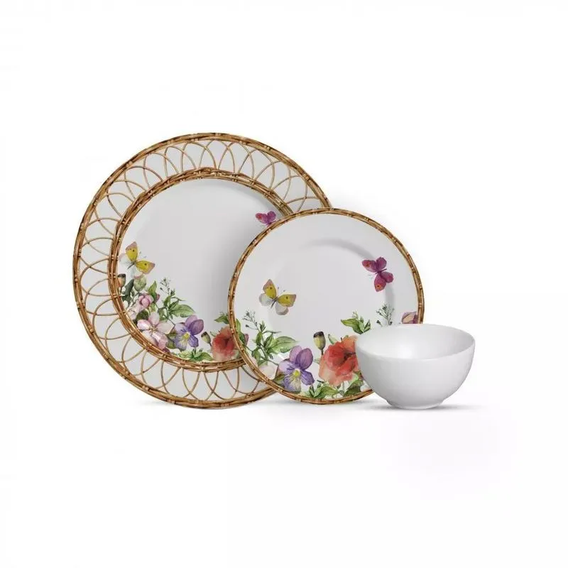 Pratos E Bowls De Cerâmica Feldspática Branca - 4 Peças