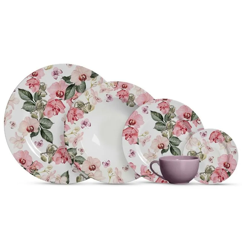Aparelho De Jantar 30 Peças Encanto Alleanza Xic Malva 1L
