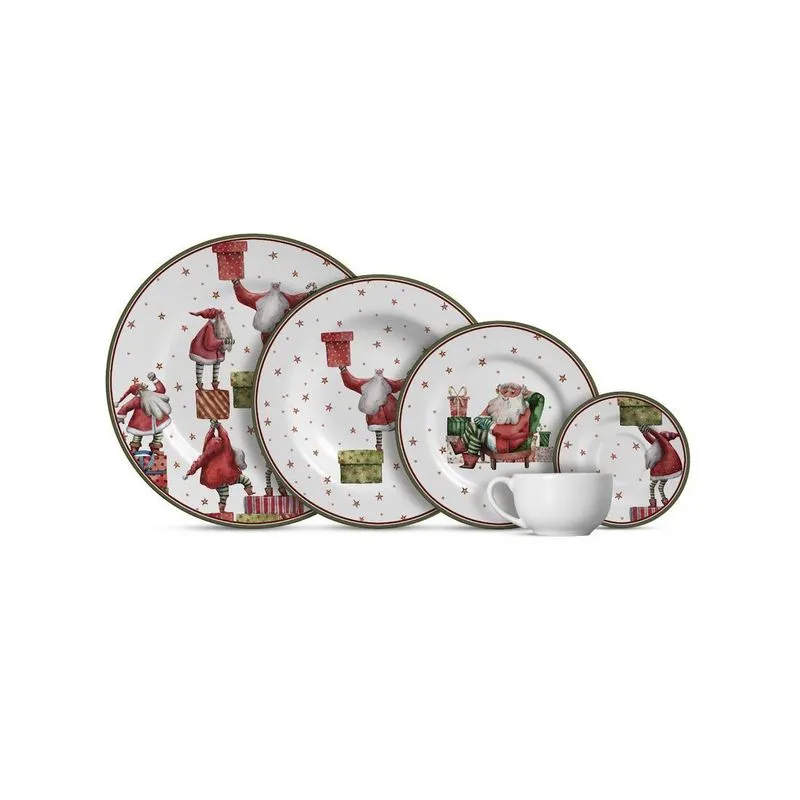 Aparelho De Jantar 20 Pçs Father Christmas Natal Alleanza