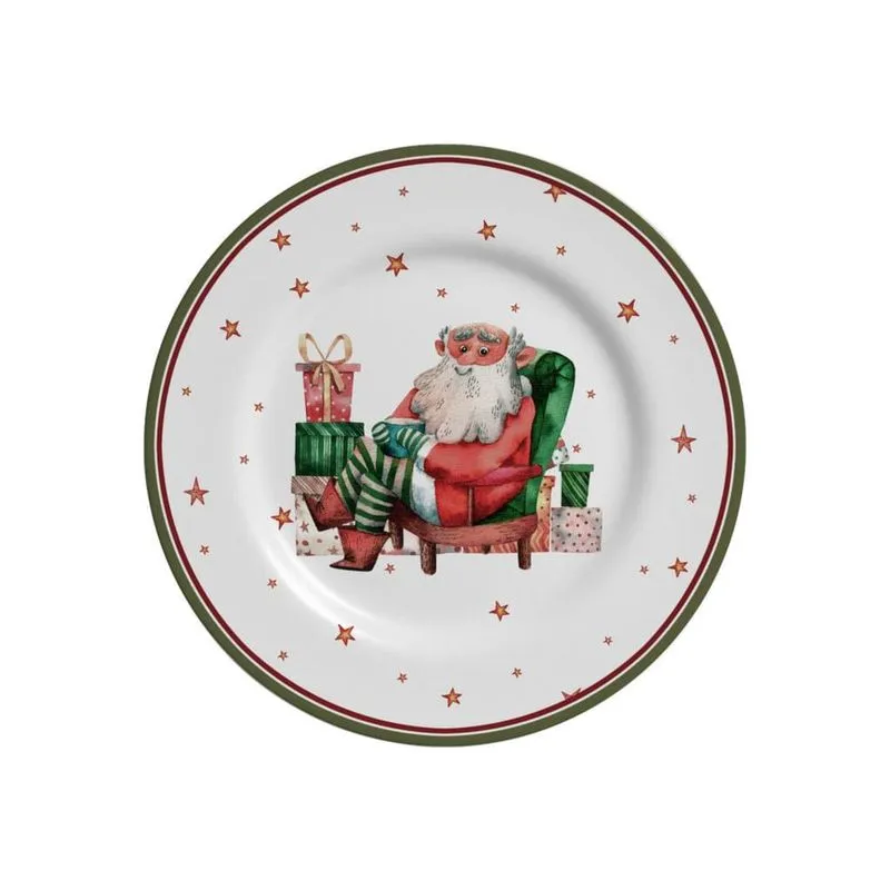 Jogo de sobremesa father christmas alleanza C/6 pratos 1ºLIN