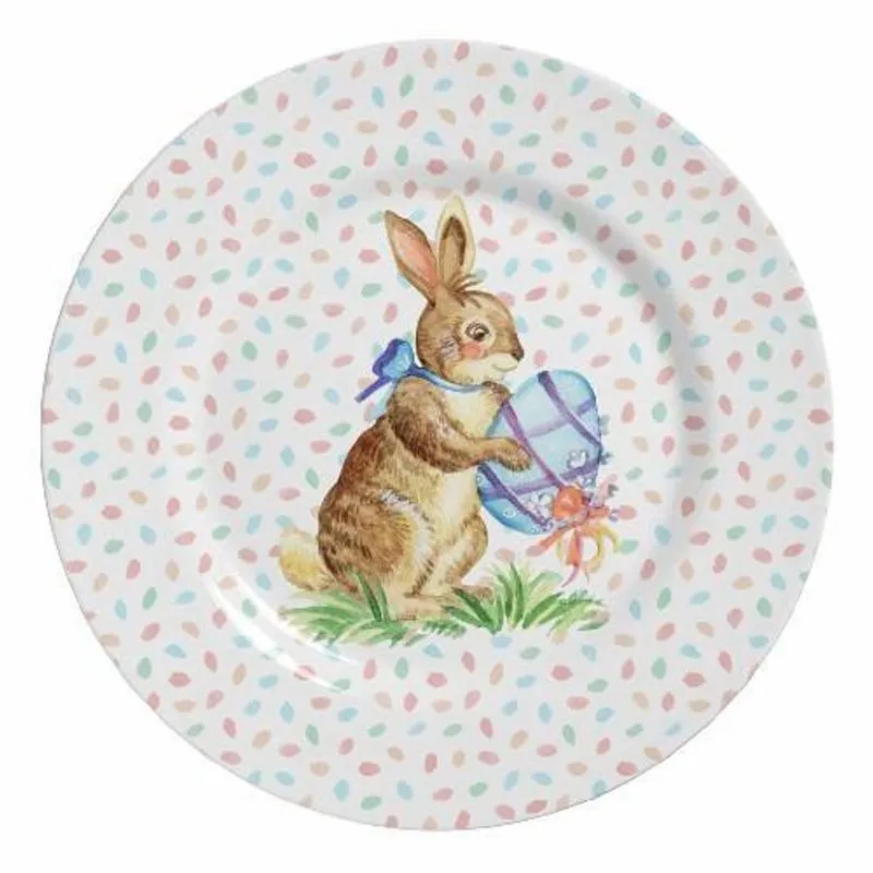 Mesa Posta Pascoa Jogo De Pratos Raso Color Rabbits C/6 Und