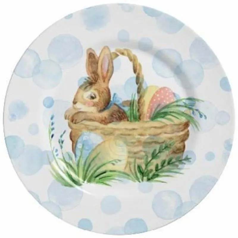 Jogo De Sobremesa Pascoa Color Rabbits B- C/6 Pratos 1 Linha