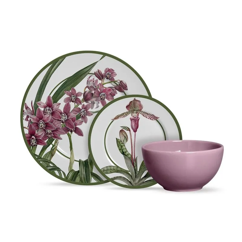 Aparelho De Jantar 12 Pçs Orquideas Alleanza