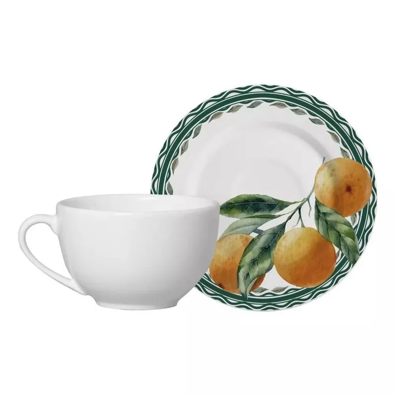 Xícaras De Chá Les Fruits Orange - Conj. 6 - Branca