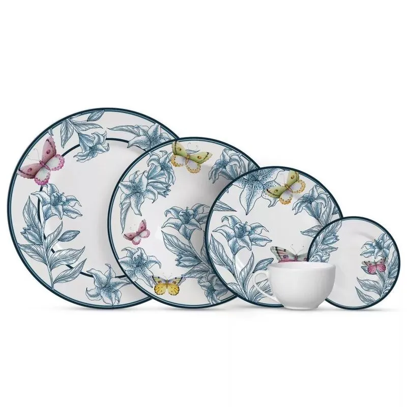 Aparelho De Jantar 20 Pçs Blue Garden Alleanza