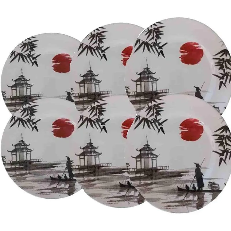Kit De Pratos Japonese 6 Peças 19,5cm 1 Classific