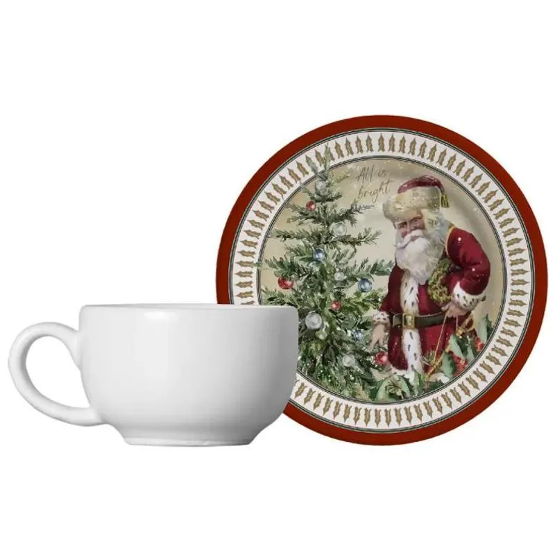 Jogo De Xicara Natal Cafe C/6 Und Cenas Alleanza Ceramica 1
