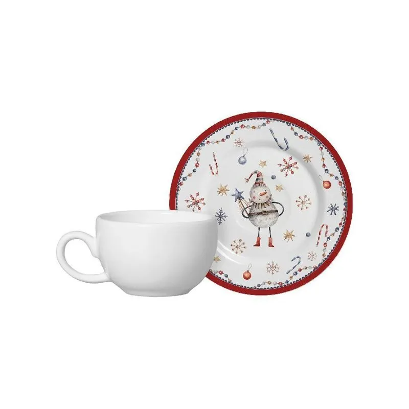 Jogo De Xicaras Cafe Natal C/6 Und Greetings Alleanza 1 L