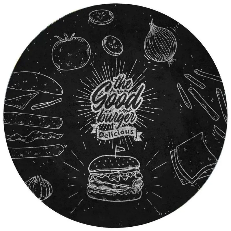 Conjunto 6 Pratos Burger Black Collection Alleanza 29cm