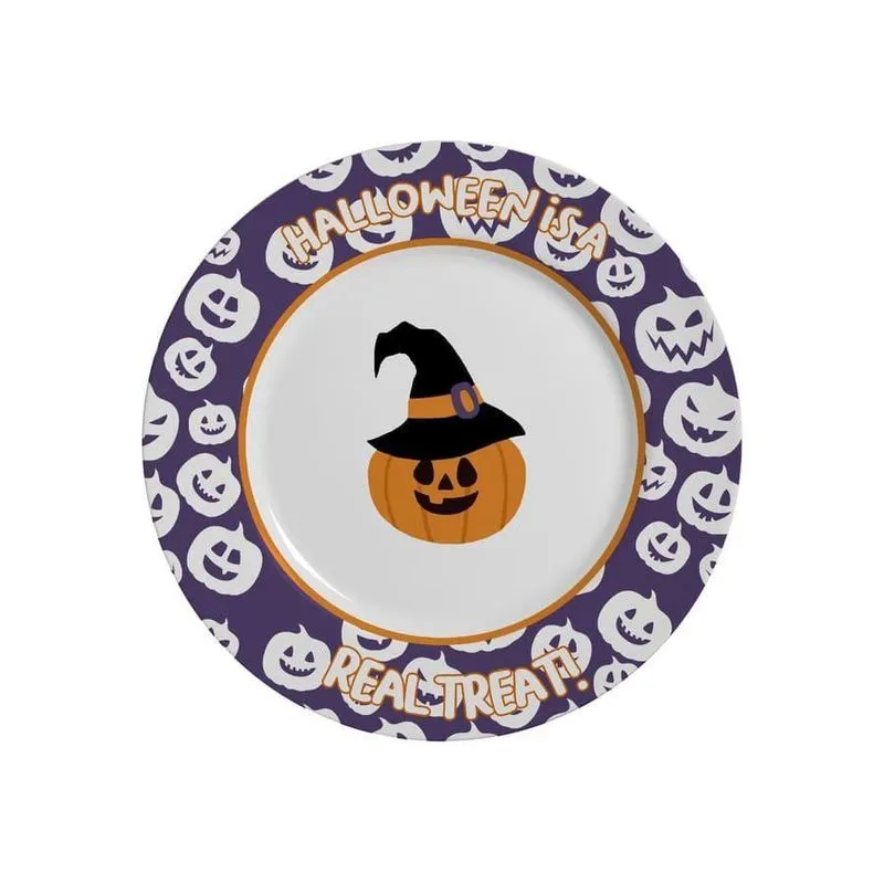 Conj. 6 Pratos Sobremesa Halloween 21Cm Alleanza