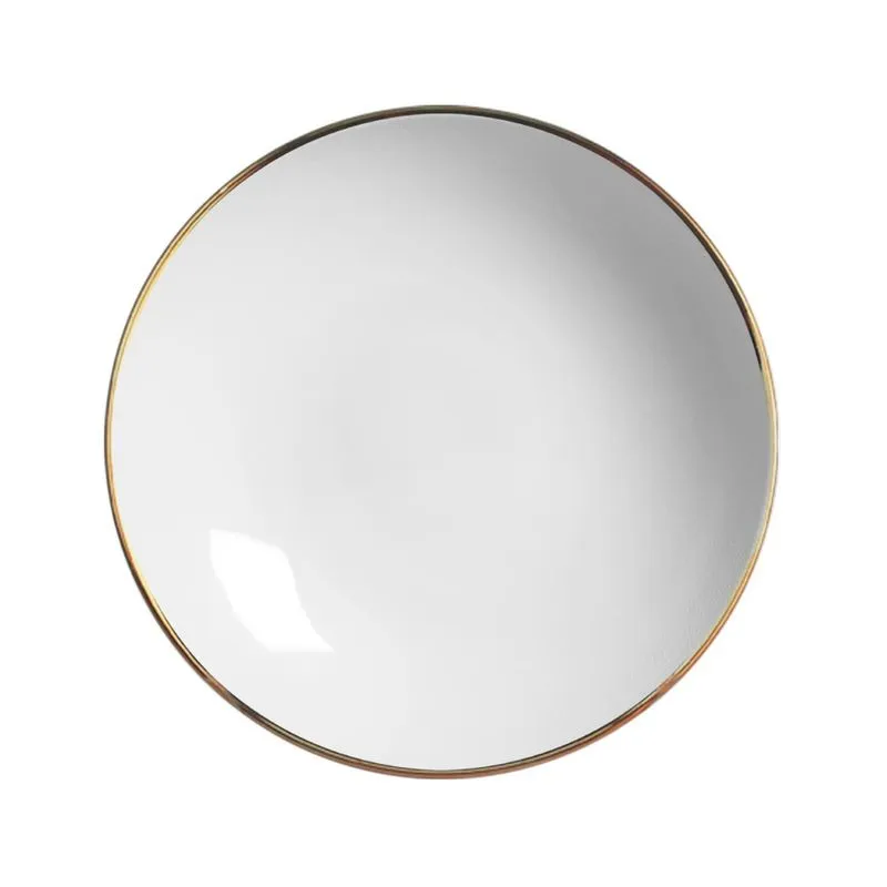 Conjunto Com 6 Pratos Fundo Coup Branco Pérola Premium 25Cm