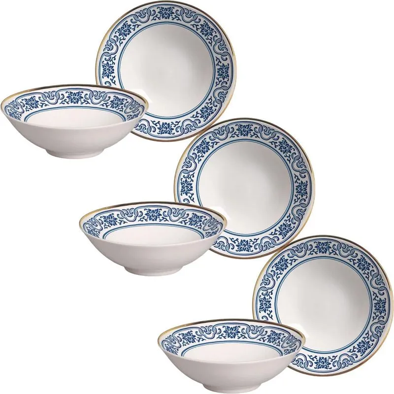 Conjunto 6 Bowl De Sobremesa Premium Filete Ouro - Alleanza