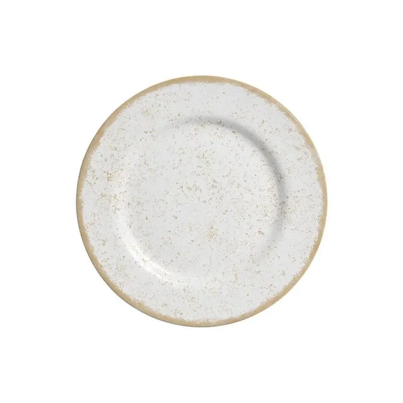 Pratos de Sobremesa Cerâmica Branca 21cm - Jogo com 6