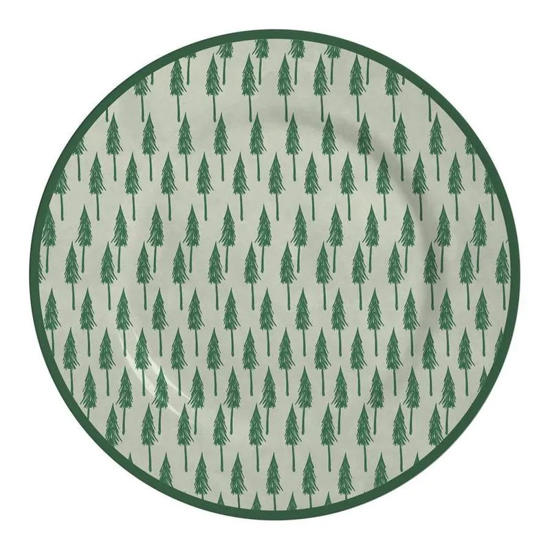 Conjunto 6 Pratos Rasos Pines Natal 29cm - Alleanza