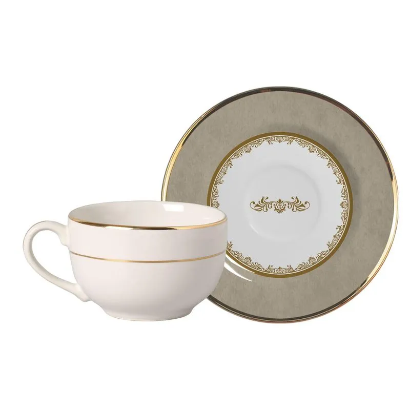 Conjunto 6 Xícaras De Chá 6 Pires Monte Carlo Fendi 250 Ml