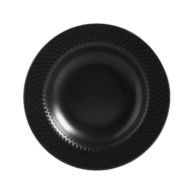 Conjunto 6 Pratos Fundo Preto Acetinado Alleanza 25cm
