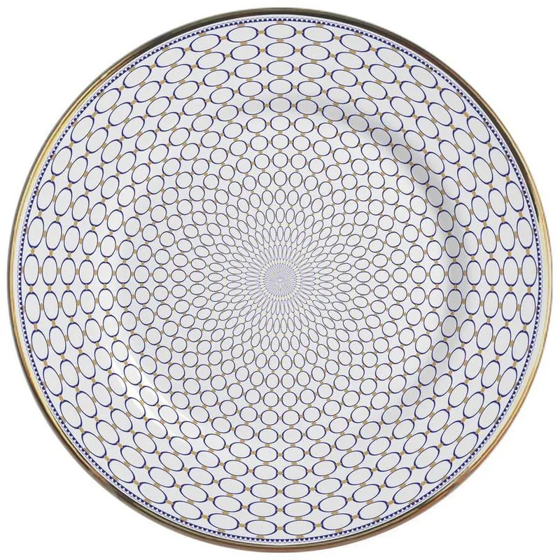 Sousplat Acanthus Azul 34cm Cerâmica Alleanza