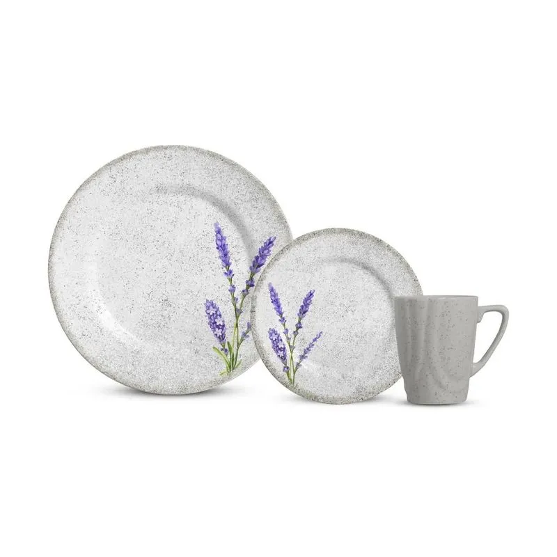 Conjunto Cerâmica Branca - 4 Pratos, 4 Sobr. E 4 Canecas