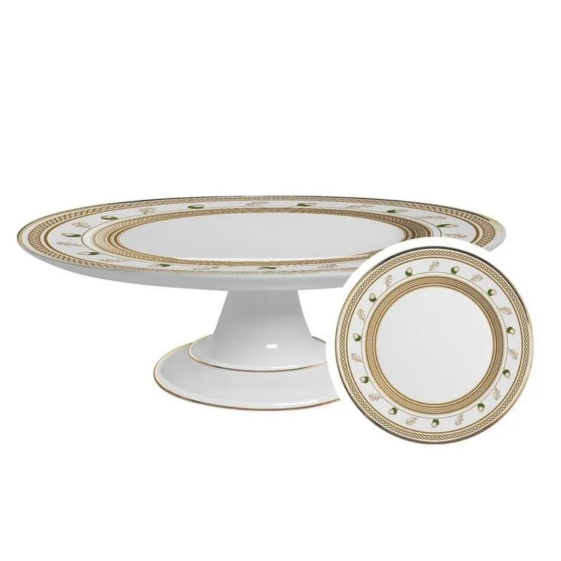 Boleira Classic Nuts Cerâmica Feldspática Branca 34 Cm