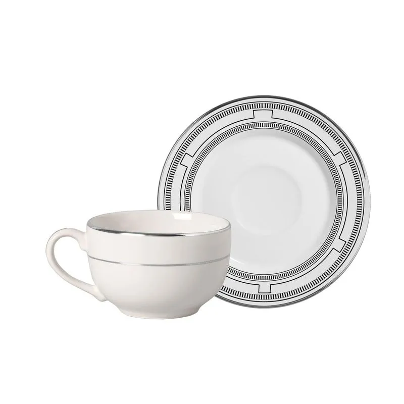 Conjunto Com 6 Xícaras De Chá Com 6 Pires Elegance 250 Ml