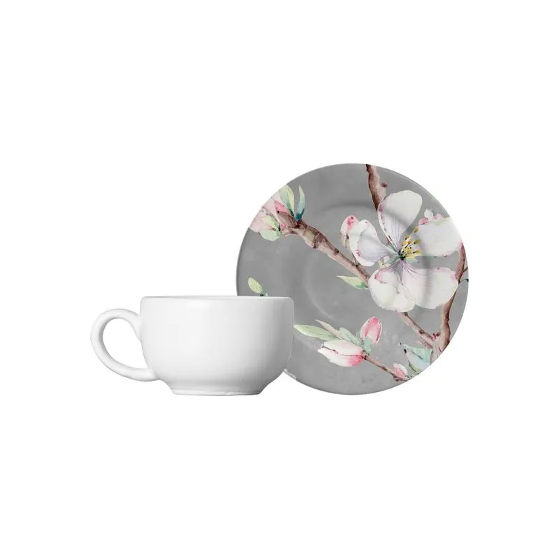Conjunto 6 Xícaras Café Pires Colecao Sakura Kika Sato 85 Ml