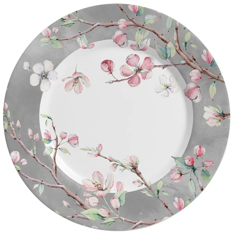 Sousplat Colecao Sakura Kika Sato 34Cm Cerâmica Alleanza