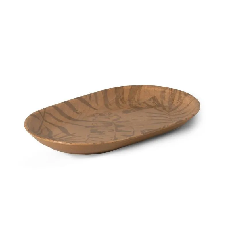 Travessa Palm Tree Terracota 34 Cm Em Cerâmica Alleanza