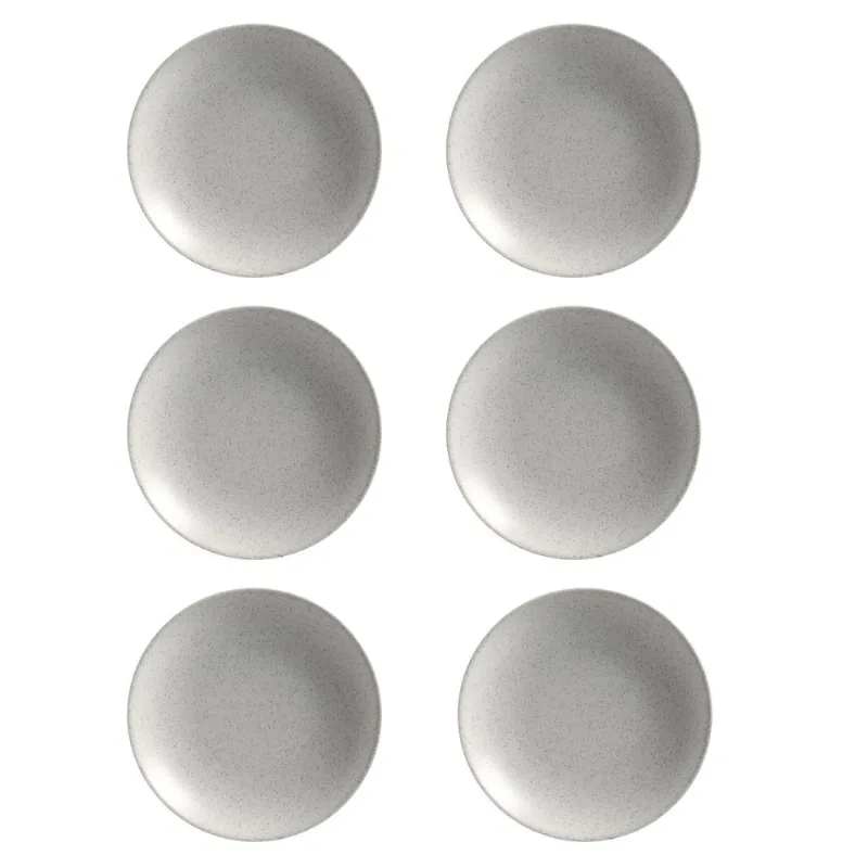 Prato Fundo Coup Organic Gray De Cerâmica 25cm 6 Unidades - Alleanza 7583-202
